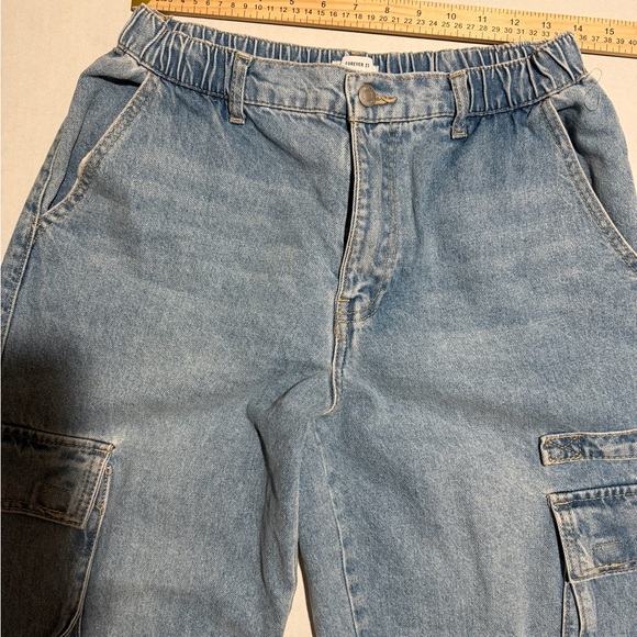 Forever 21 Baggy Cargo style Women's Medium Jean Denim #1222 - Picture 4 of 7